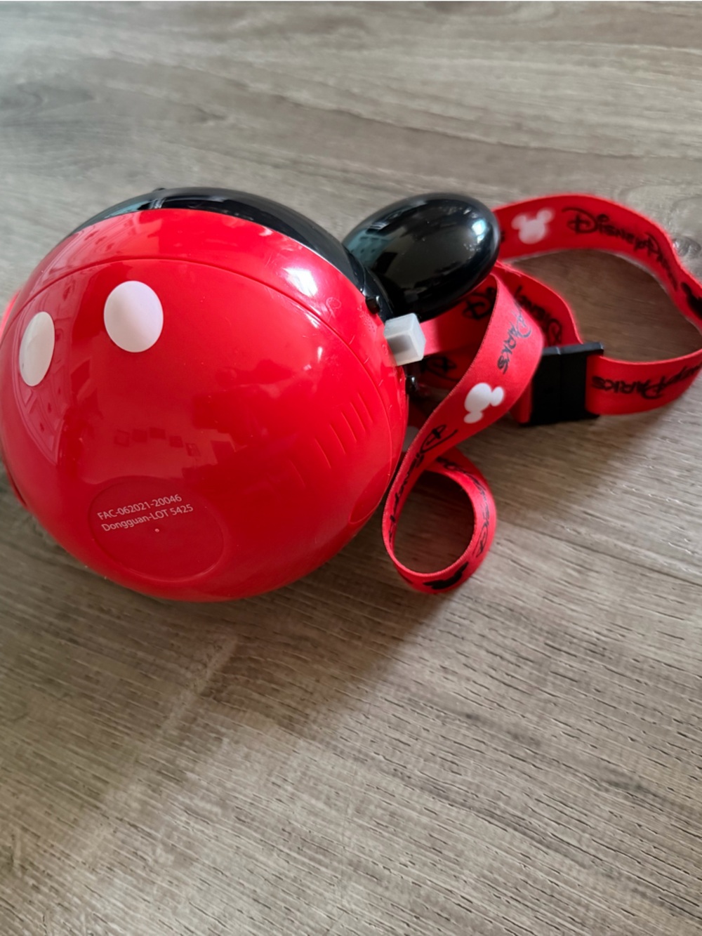 Disney Parks Red and Black Mickey Ear Misting Fan with Disney Parks Lanyard - Picture 3 of 3